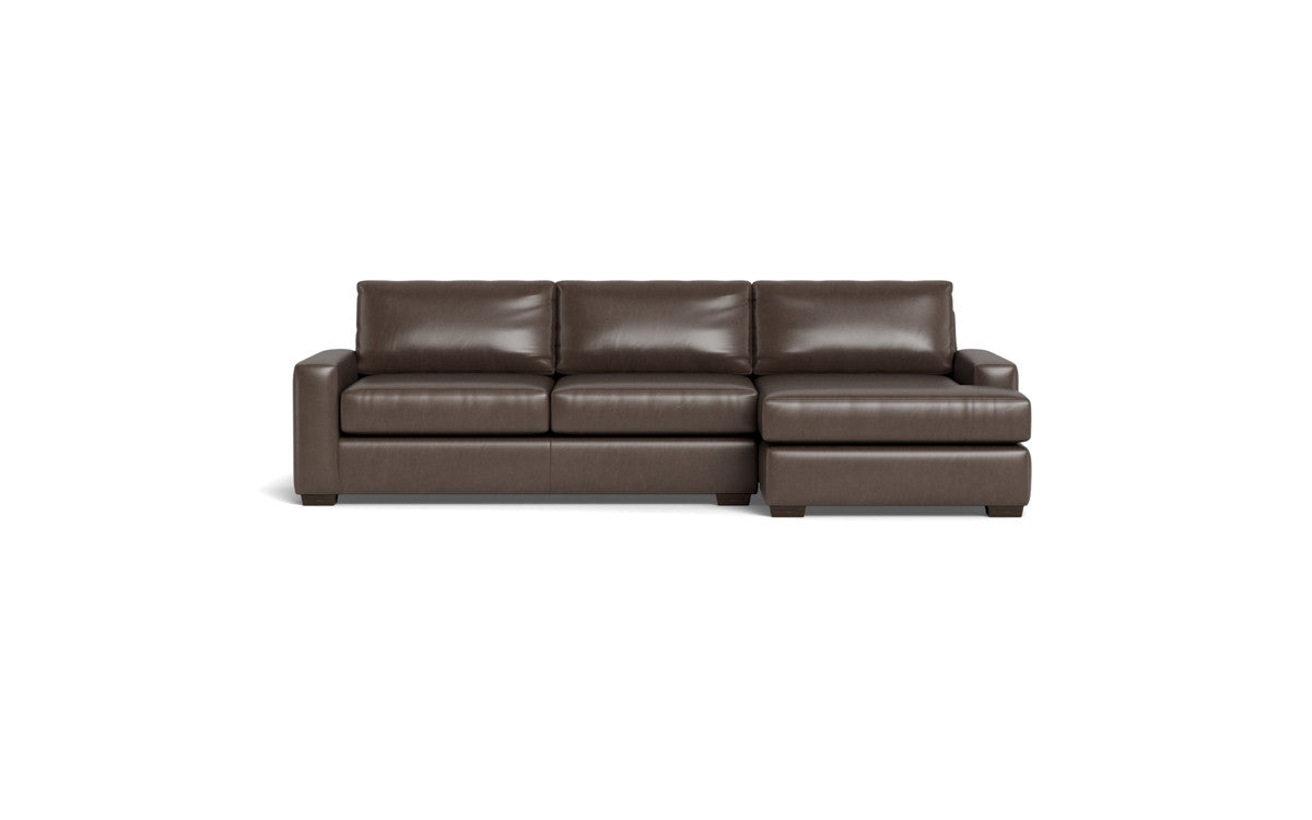 Mas Mesa 123" Deep Leather Right Chaise Sectional - Hudson Iron