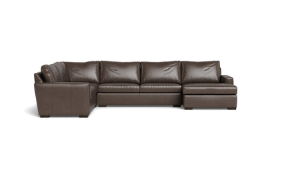 Mesa 156" Leather Corner Sectionals w. Right Chaise - Hudson Iron