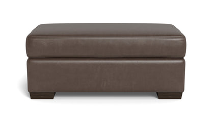Mesa Leather Ottoman - Hudson Ash