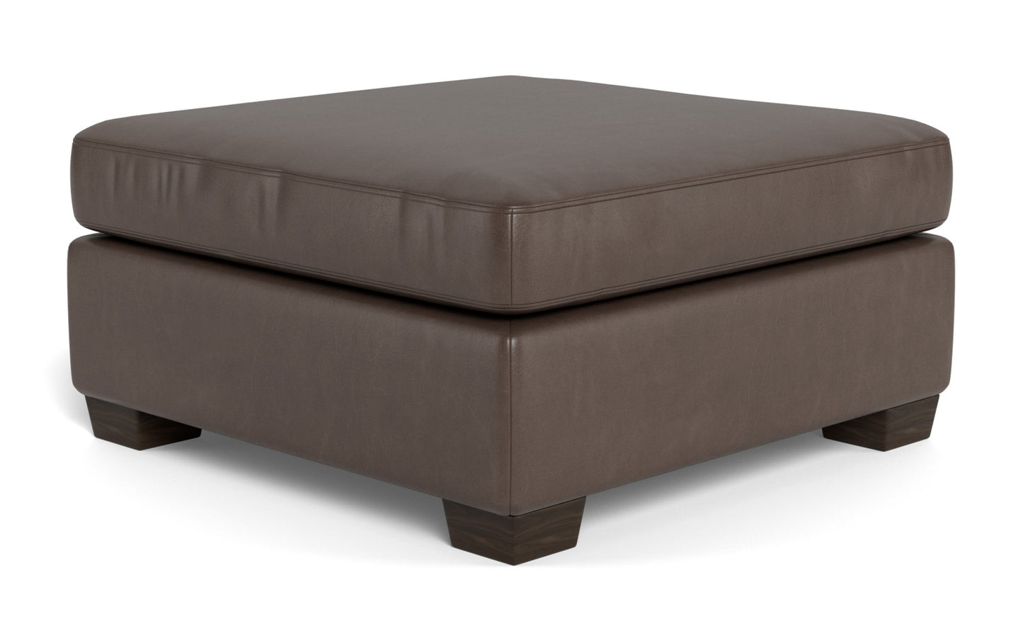 Track Leather Cocktail Ottoman - Hudson Iron