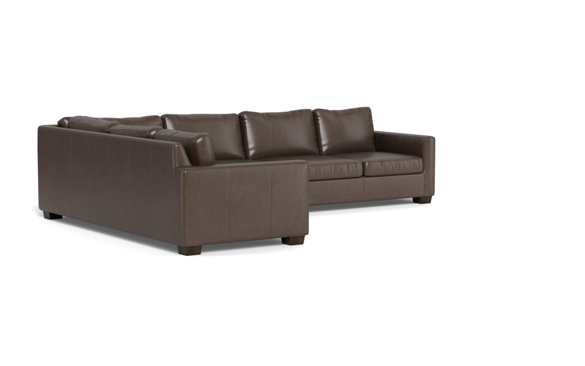 Track 121" Leather Right Corner Sleeper Sectional - Hudson Iron