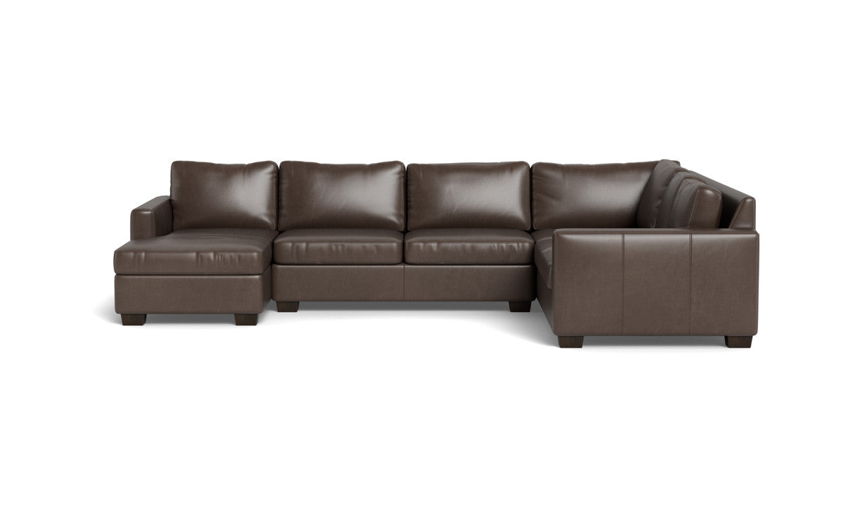 Track 141" Leather Corner Sectionals W. Full Sleeper & Left Chaise - Hudson Iron