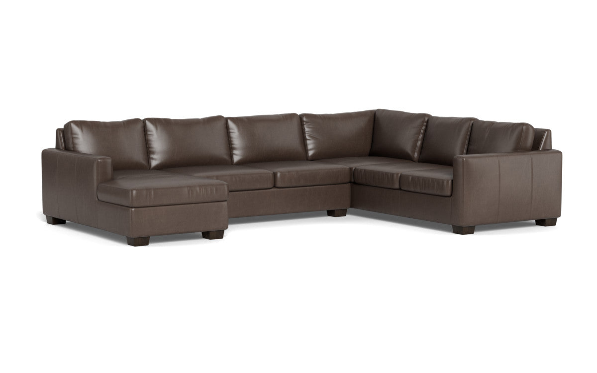 Track 141" Leather Corner Sectionals W. Full Sleeper & Left Chaise - Hudson Iron