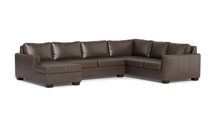 Track 141" Leather Corner Sectionals W. Full Sleeper & Left Chaise - Hudson Iron