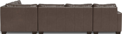 Track 141" Leather Corner Sectionals W. Full Sleeper & Left Chaise - Hudson Iron