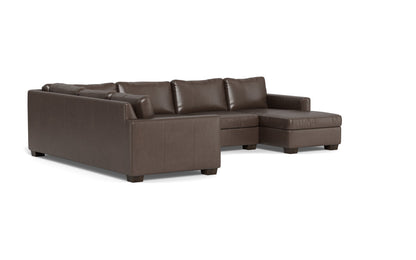 Track 141" Leather Corner Sectionals W. Full Sleeper & Right Chaise