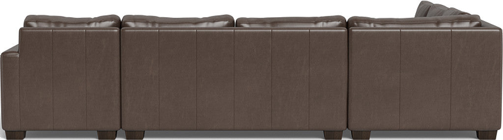 Track 141" Leather Corner Sectionals W. Full Sleeper & Right Chaise