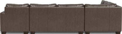 Track 141" Leather Corner Sectionals W. Full Sleeper & Right Chaise