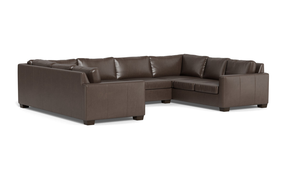 Track 141" Leather Corner Sofa U Sectional - Hudson Iron