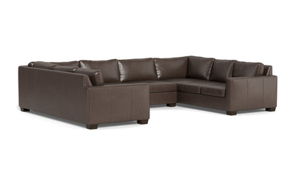 Track 141" Leather Corner Sofa U Sectional - Hudson Iron