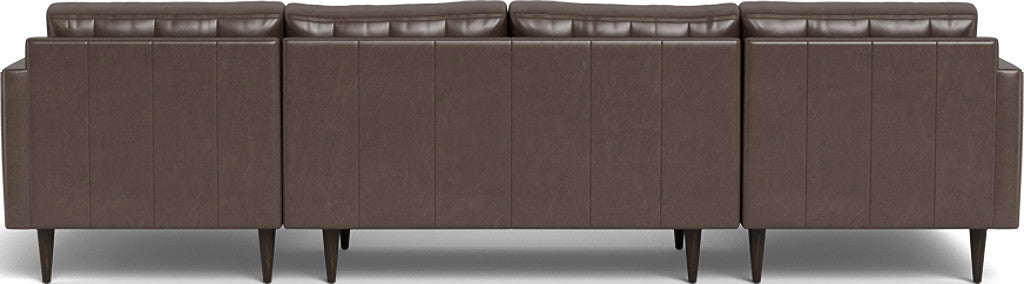 Wallace 126" Leather Double Chaise U Sectional - Hudson Iron