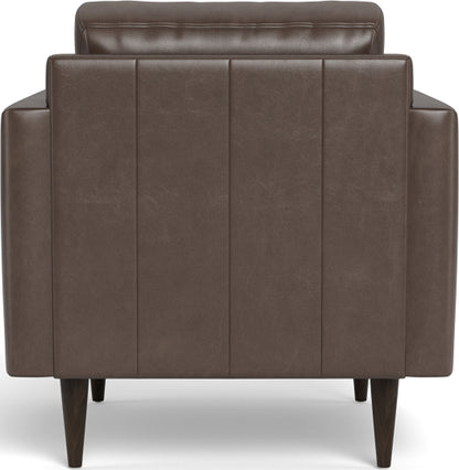 Wallace 34" Leather Untufted Arm Chair - Hudson Iron