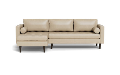 Ladybird 102" Leather Left Chaise Sectional - Hudson Ivory