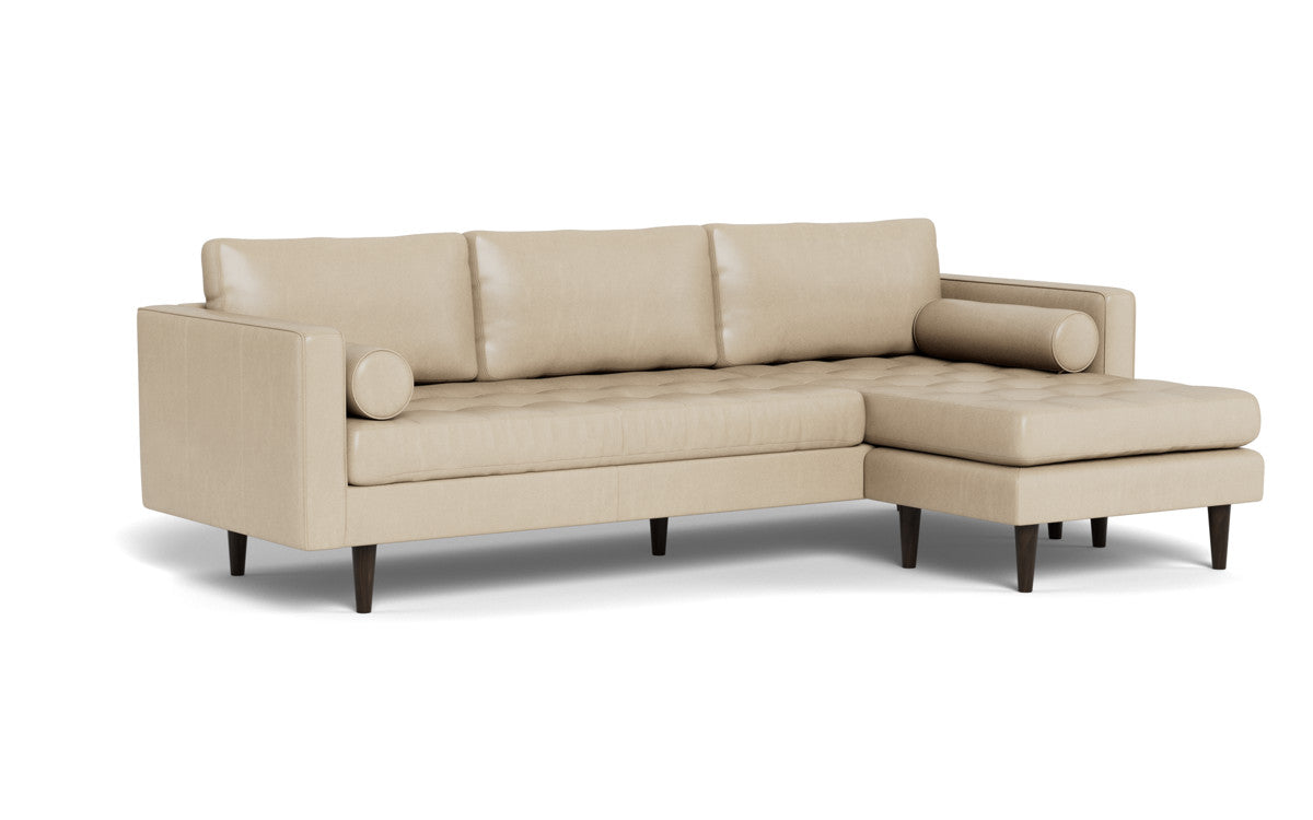 Ladybird 104" Leather Reversible Sofa Chaise - Hudson Ivory