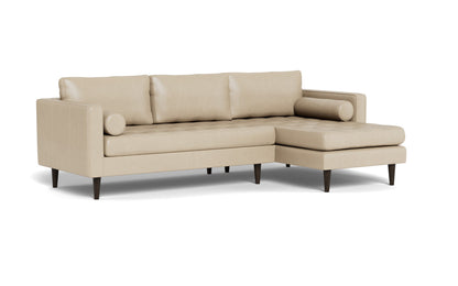 Ladybird 102" Leather Right Chaise Sectional - Hudson Ivory