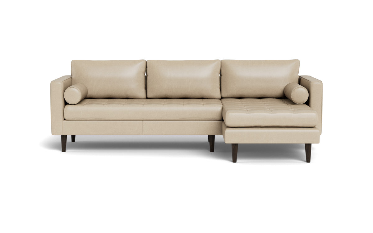 Ladybird 102" Leather Right Chaise Sectional - Hudson Ivory