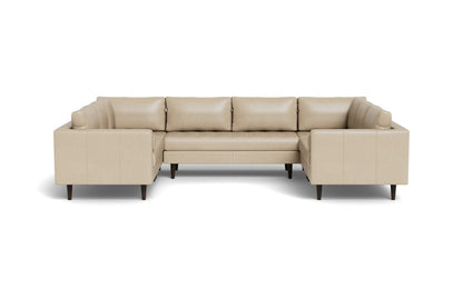 Ladybird 134" Leather U Sectional - Hudson Ivory