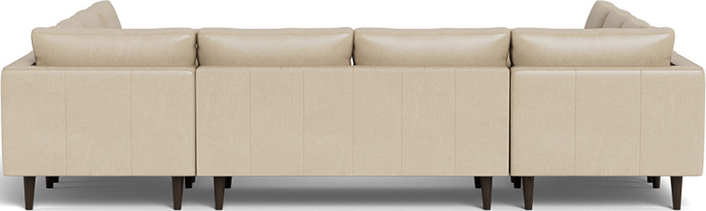 Ladybird 134" Leather U Sectional - Hudson Ivory