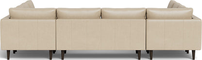 Ladybird 134" Leather U Sectional - Hudson Ivory