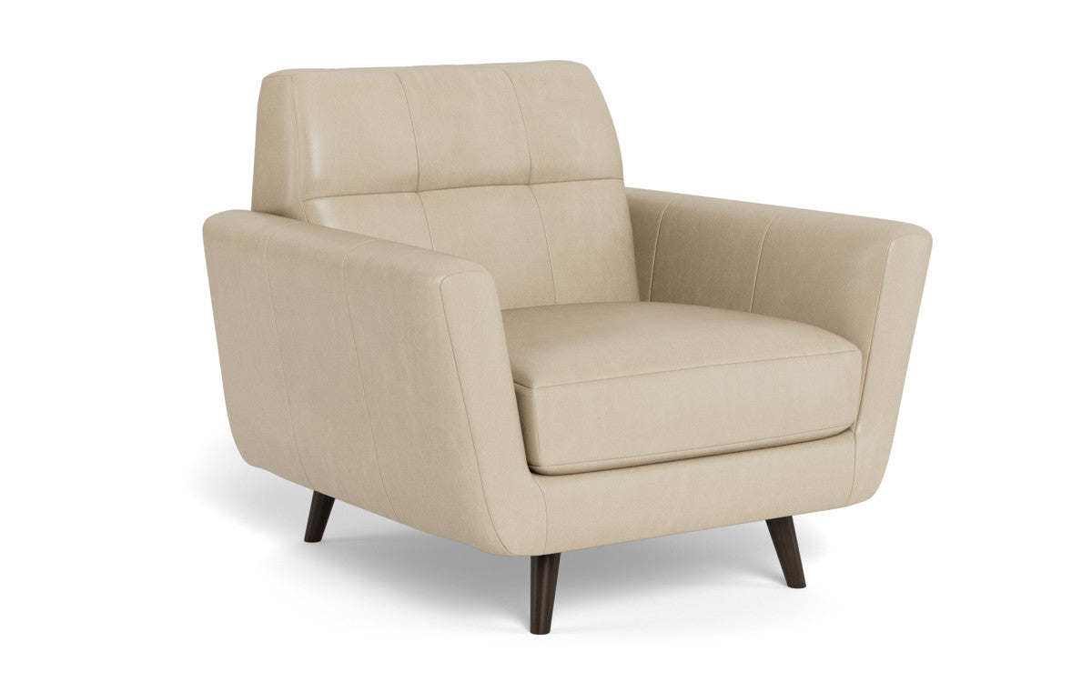 Lamar 42" Leather Arm Chair - Hudson Ivory