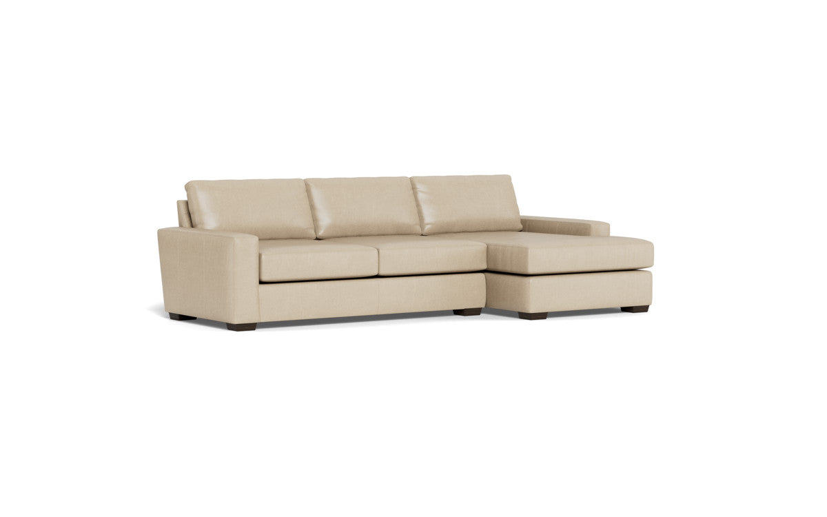 Mas Mesa 123" Deep Leather Right Chaise Sectional - Hudson Ivory