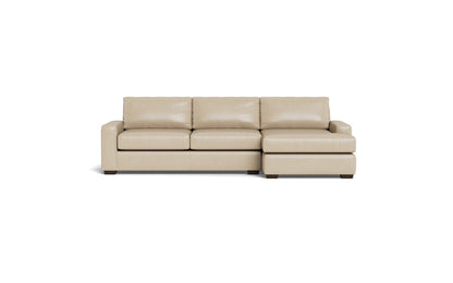 Mas Mesa 123" Deep Leather Right Chaise Sectional - Hudson Ivory