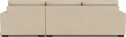 Mas Mesa 123" Deep Leather Right Chaise Sectional - Hudson Ivory