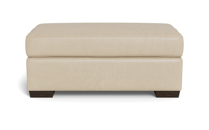 Mesa Leather Ottoman - Hudson Ivory