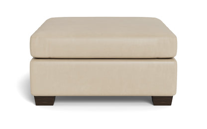 Track Leather Cocktail Ottoman - Hudson Ivory