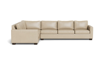 Track 121" Leather Right Corner Sleeper Sectional - Hudson Ivory