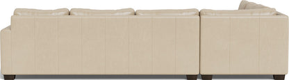 Track 121" Leather Right Corner Sleeper Sectional - Hudson Ivory