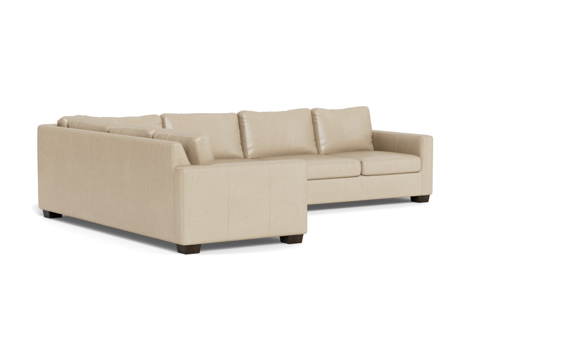 Track 121" Leather Right Corner Sleeper Sectional - Hudson Ivory