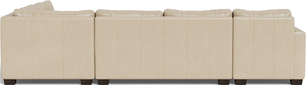 Track 141" Leather Corner Sectionals W. Full Sleeper & Left Chaise - Hudson Ivory