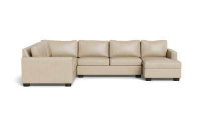 Track 141" Leather Corner Sectionals W. Full Sleeper & Right Chaise