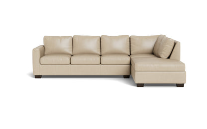 Track 121" Leather Right Chaise Sleeper Sectional - Hudson Ivory