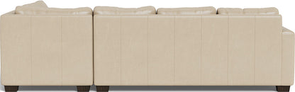 Track 121" Leather Right Chaise Sleeper Sectional - Hudson Ivory