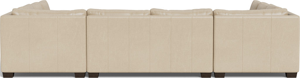 Track 141" Leather Corner Sofa U Sectional - Hudson Ivory