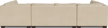 Track 141" Leather Corner Sofa U Sectional - Hudson Ivory