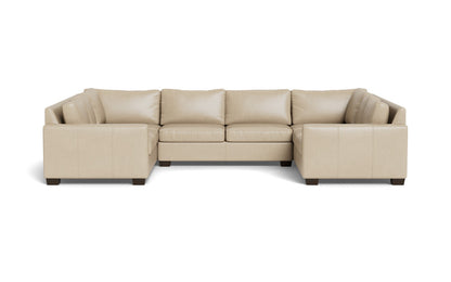 Track 141" Leather Corner Sofa U Sectional - Hudson Ivory
