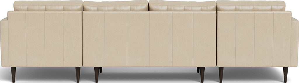 Wallace 126" Leather Double Chaise U Sectional - Hudson Ivory