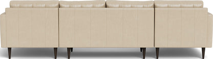 Wallace 126" Leather Double Chaise U Sectional - Hudson Ivory