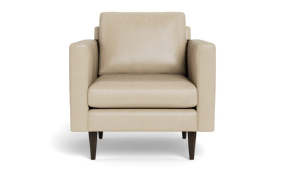Wallace 34" Leather Untufted Arm Chair - Hudson Ivory