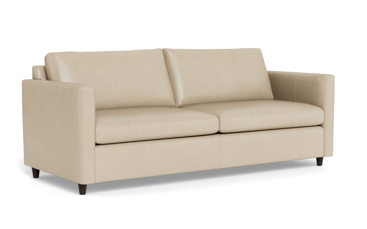 Wallace 74" Leather Untufted Queen Sleeper Sofa - Hudson Ivory