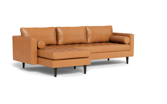 Ladybird 102" Leather Left Chaise Sectional -