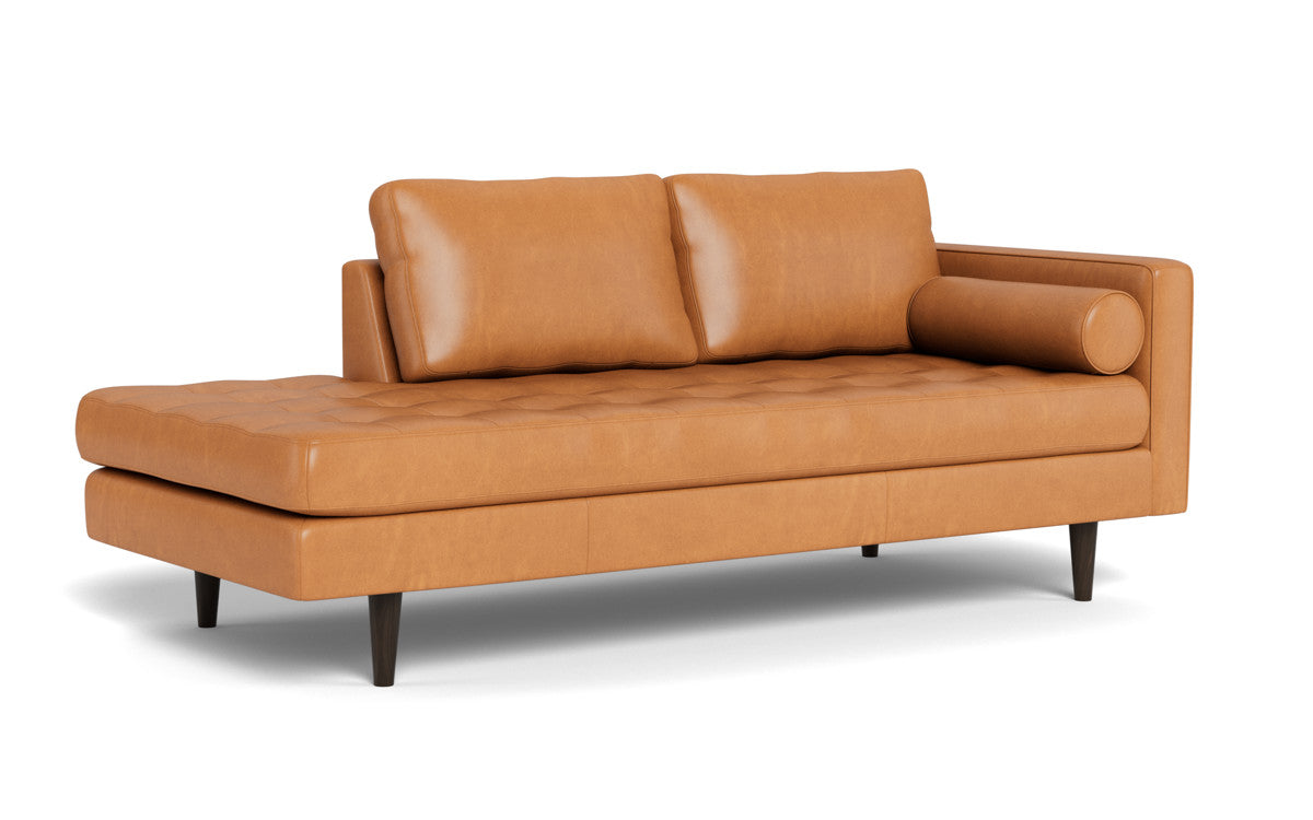 Ladybird 82" Leather RAF Stand Alone Chaise - Hudson Lager