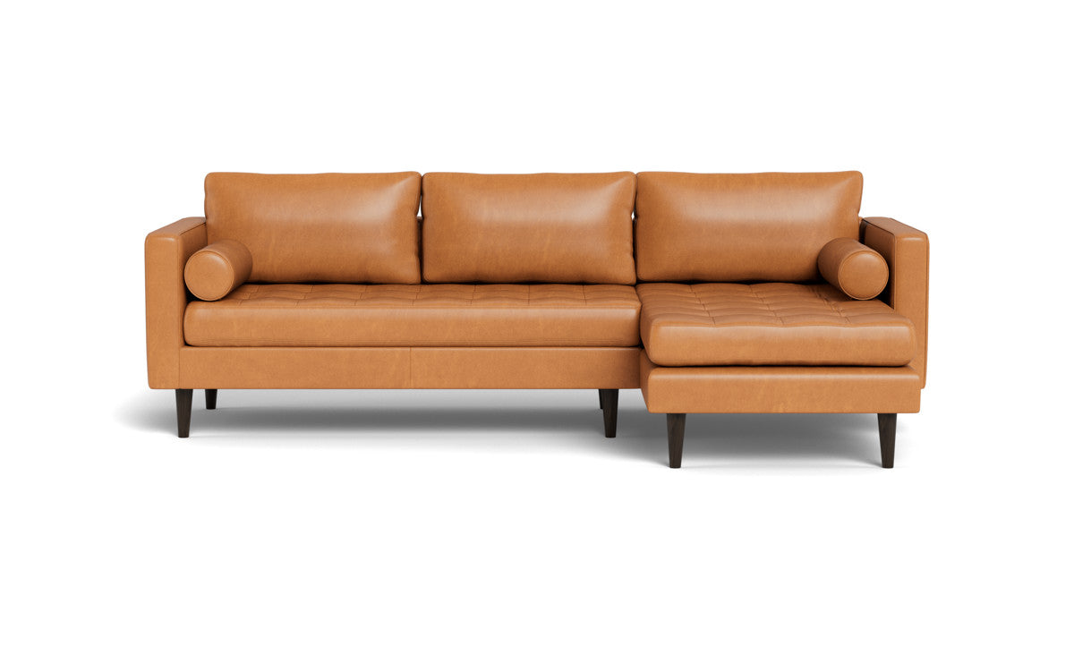 Ladybird 102" Leather Right Chaise Sectional - Hudson Lager