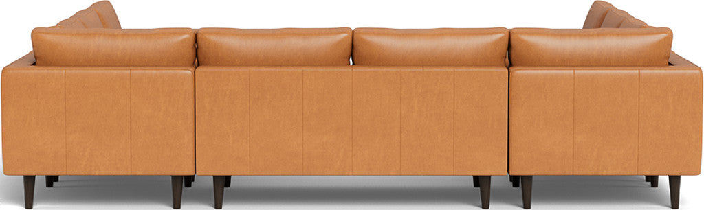 Ladybird 134" Leather U Sectional - Hudson Lager