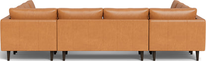 Ladybird 134" Leather U Sectional - Hudson Lager