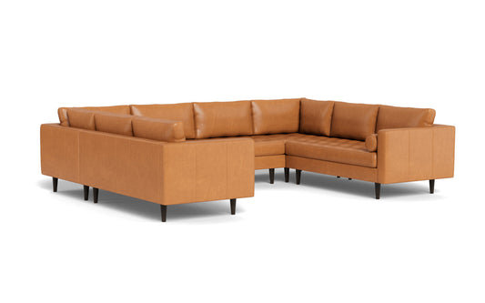 Ladybird 134" Leather U Sectional -