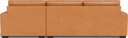 Mas Mesa 123" Deep Leather Right Chaise Sectional - Hudson Lager